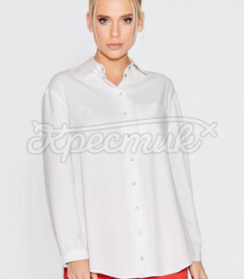 Белая женская блуза "Классика" фото