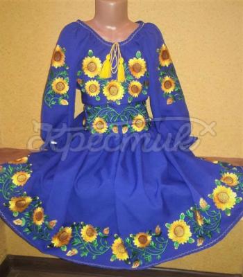 Платье вышиванка для девочки "Лучистый подсолнечник" фото