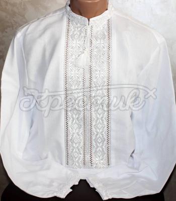 Мужская вышиванка белым по белому "Бакарди" купить Одесса