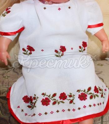 Платье с вышивкой на девочку "Розочки" фото