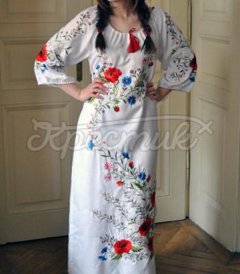 Украинское платье с вышивкой "Цветочная песня"