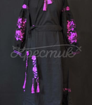 Вышитое женское платье "Цветочная феерия" фото