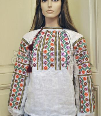 Женская вышитая блузка-косоворотка "Румынские мотивы" фото