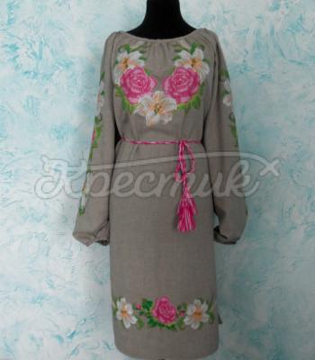 Украинское платье "Розы и лилии" на заказ