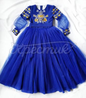 Нарядное детское платье с вышивкой "Звездочка" фото