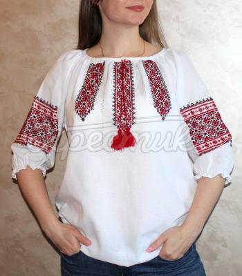 Біла вишиванка "Дарина" з коротким рукавом купити Київ