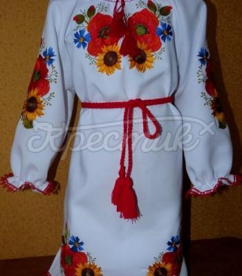 Украинское вышитое платье "Полевые цветы 1" фото