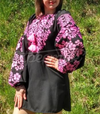 Платье с вышивкой "Розовая жизнь" фото Крестик Киев
