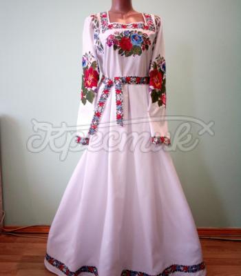 Платье вышиванка "Праздничная борщивка" фото Крестик Киев