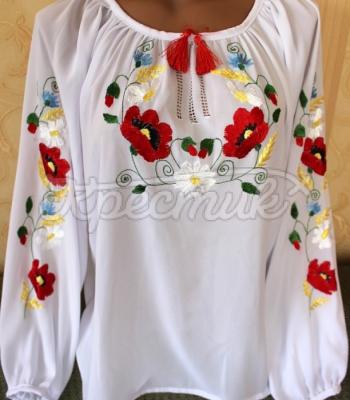 Шифонова блузка вишиванка "Цвєтана"
