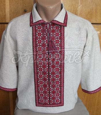 Вышиванка украинская мужская с коротким рукавом
