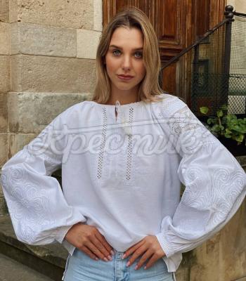 Праздничная женская вышиванка бохо "Адела" с решетиловкой купить Киев
