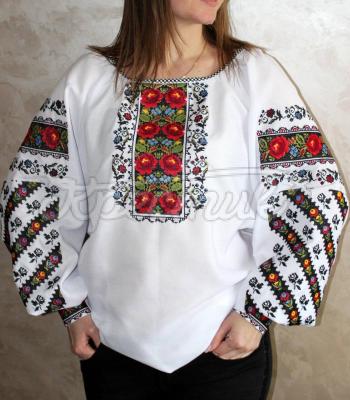 Українська жіноча вишиванка "Борщівська ружа" замовити Коростень