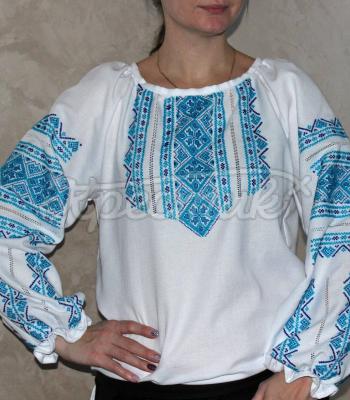 Белая украинская вышиванка "Соломия" купить
