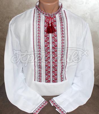 Белая украинская вышиванка "Мастер-сержант" купить
