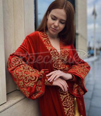 Вышитое красное платье бохо "Виктория" купить Киев
