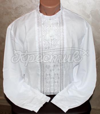 Мужская белая рубашка "Парадайз" купить вышиванку