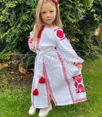 Детское белое платье "Праскевия" купить платье для девочки