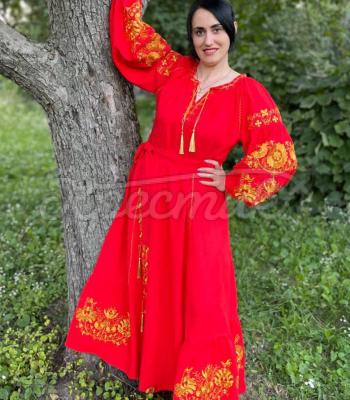 Червона жіноча сукня "Аліканте" купити вишиту сукню