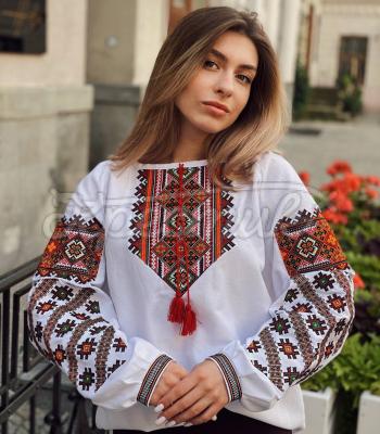 Белая вышитая блузка "Фаворитка" купить вышиванку Львов