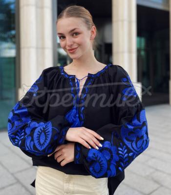 Черная вышитая блузка "Эйва" украинский производитель