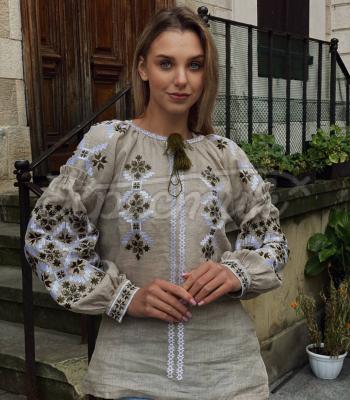 Жіноча вишита блузка "Сафарі Елегант" купити блузку бохо