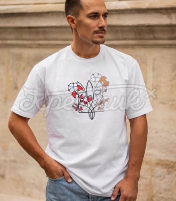 Белая мужская футболка "Хлопок" купить вышитую футболку