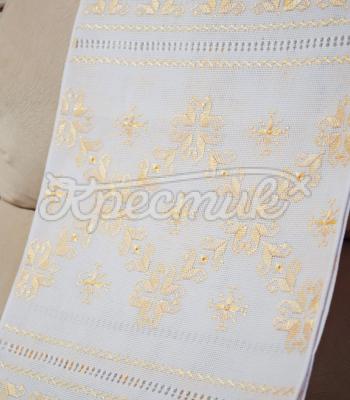 Білий весільний вишитий рушник український "Взірець" купити народний рушник