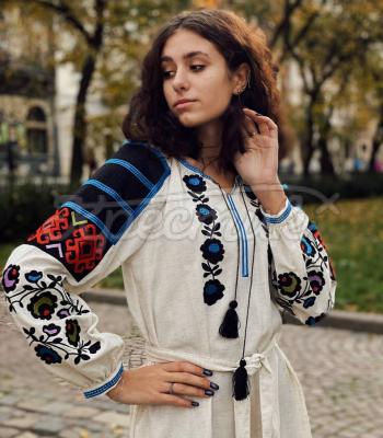 Украинское вышитое платье борщевка "Мотря" купить платье бохо