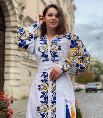 Уникальное патриотическое платье вышиванка "Устина" купить платье Киев