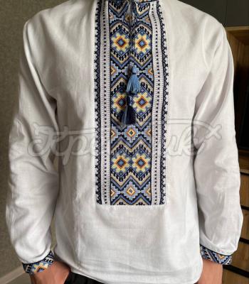 Вышитая мужская рубашка с сваргами "Дориан" купить вышиванку мужу