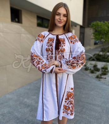 Елегантна квіткова вишита сукня в стилі бохо "Талана" купити вишиту сукню