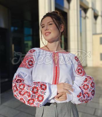 Елегантна жіноча вишиванка "Берегиня алатир" купити жіночу блузку бохо