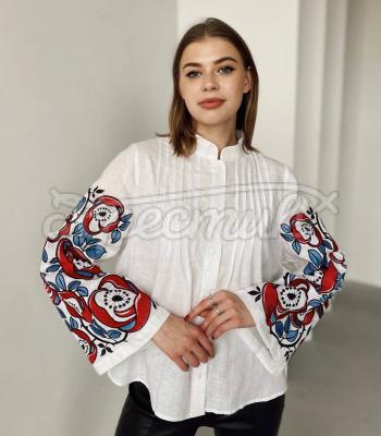 Жіноча вишиванка офісна в стилі бохо "Квітана" купити в Києві
