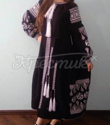 Жіноче чорне вишите плаття "Оберіг" купити вишиванки Харків