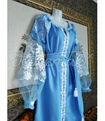 Голубое платье бохо с евросеткой "Флекси" фото 