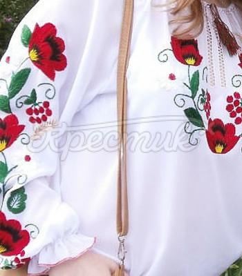 Женская вышиванка белый шифон купить Киев