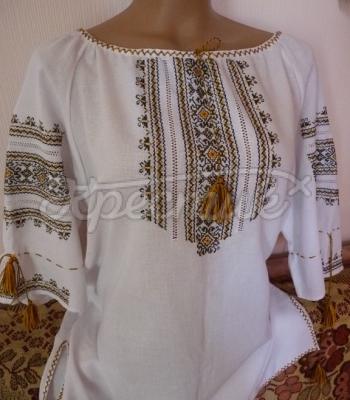 Качественная блузка вышиванка на домотканом полотне купить Киев