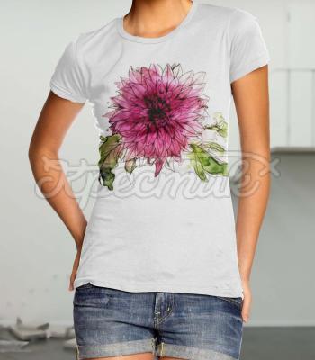 Женская футболка ручной росписи "Цветочек" фото