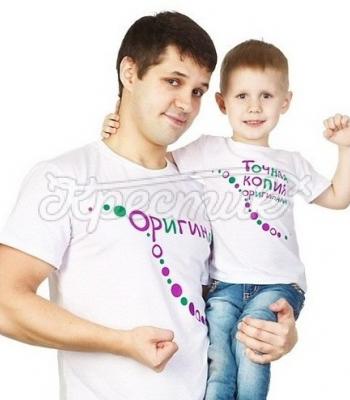 Парные футболки для отца и сына фото