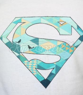 Мужская футболка ручной росписи "Супермен" фото
