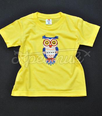 Детская футболка ручной росписи "Совушка" фото
