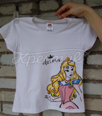 Детская футболка ручной росписи "Принцесса Аврора" купить