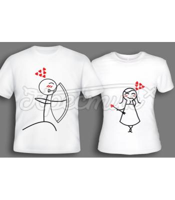 Парные футболки для влюбленных "Лук и стрелы" фото
