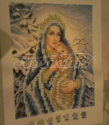 Вышитая бисером икона "Богородица Зимняя" купить