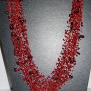 Бисерные воздушные бусы "Бордо" фото