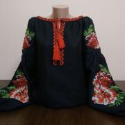 Чорна вишита блуза-бохо "Маріель" фото