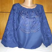 Жіноча вишита блуза в техніці рішельє "Домініка" фото