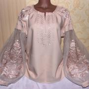 Жіноча вишиванка з фатіновими рукавами "Міледі" фото