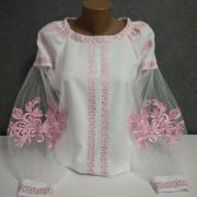 Жіноча вишита блуза "Рожева квітка" фото
